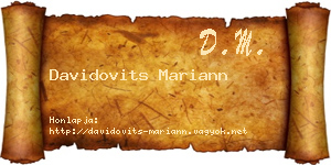 Davidovits Mariann névjegykártya